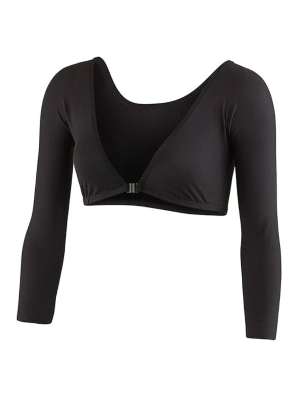 Women's 3/4 Length Slip-on Jersey Sleeves Black Spandex Rayon